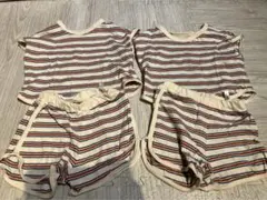 双子 ストライプ柄 ベビー服上下セット セットアップ 70-80cm