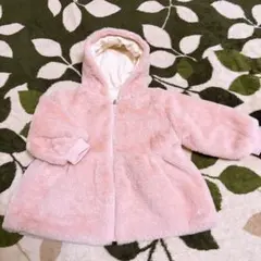 ピンク ファー アウター フード付き　9095