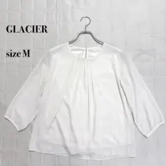 ....GLACIER グラシア七分袖 ブラウス M ホワイト タックフォーマル