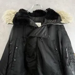 90s USA製 Alpha アルファ N-3Bフライトジャケット ブラック M