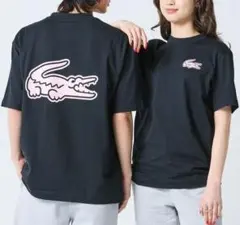 美品 LACOSTEビッグプリントTシャツ