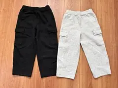 ドライスウェットカーゴパンツ 110cm 黒 グレー　２本まとめ売り