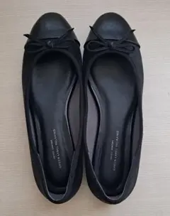 フラット バレー シューズ パンプス 黒 ブラックのサムネイル