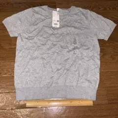 新品 タグ付きユニクロ　UVカット クルーネック セーター半袖 L グレー