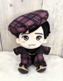 ちびぬい はぴぬい 嵐ぬい セットアップ 紫色チェック ４点セット 03