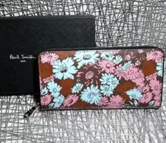 34,100円新品【ポールスミス】アーカイブフローラル ラウンドファスナー長財布