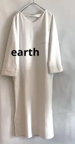 サービス品★earth★ロングワンピース　白
