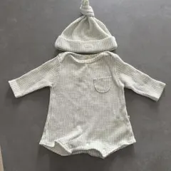 monbebe ワッフル ロンパース帽子セットモンベベ韓国子供服ニューボンウェアのサムネイル