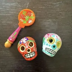 685【メキシカンスカル だるま 黄緑 幸運】ぬいぐるみ 置物 - メルカリ