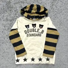 ダブルビー Bくん フード付き長袖Tシャツ ロンT ミキハウス ベージュ 120
