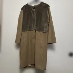 チャオパニック ファードッキング ノーカラーコート ロングコート