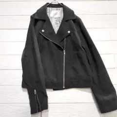 コルザ COLZA ライダース ジャケット スエード調 M 黒