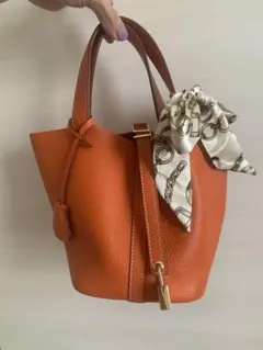 ハンドバッグ【色: オレンジ】[Fleur & Deco フロール＆デコ]