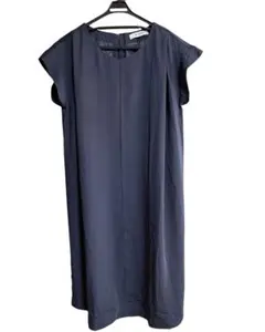 ⚫︎nano universe ネイビー 半袖ワンピース ひざ丈⚫︎