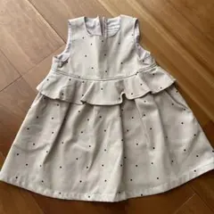 ブランシェス ドット柄ワンピース ピンクベージュ ティアードフリル 子供服