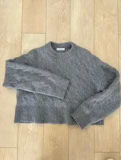 ミラオーウェン Mila Owen♡ グレー ケーブルニット 長袖