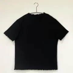 GU リブメローコンパクトTシャツ 半袖 ブラック XL 상태좋음