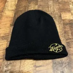 24karats 黒ニット帽 ゴールド刺繍ロゴのサムネイル