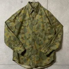 オアスロウ 長袖シャツ カモフラ 迷彩 ボタンダウンシャツ 日本製 柄シャツ