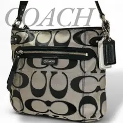 COACH コーチ ショルダーバッグ シグネチャー キャンバス レザー 肩掛け
