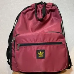 90s 00s adidas ナップザック ピンク ブラック 古着
