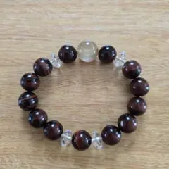 ゴールドルチル・タイガーアイ・水晶のブレスレット