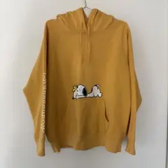 スヌーピー プリント イエローパーカー