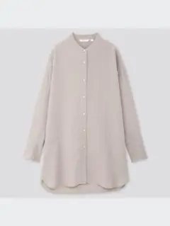 【10/15値下げ】ユニクロ　リネンブレンドスタンドカラーチュニック　長袖