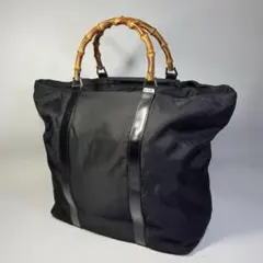 【極美品】GUCCI グッチ バンブー トートバッグ ナイロン 大容量　ラージ