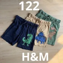 H&M 122 3点セット　恐竜　半ズボン　短パン　ダイナソー　男の子
