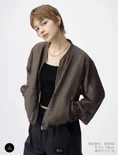 【即日発送】GU♡今季新作シアーブルゾン 38 DARK BROWNのサムネイル