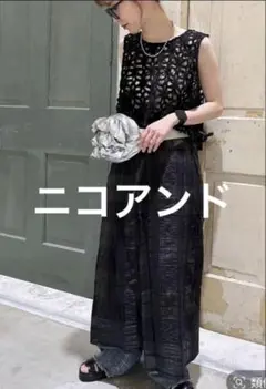 joy.0729さま✨ ニコアンドシアーチェックラップスカートブラック