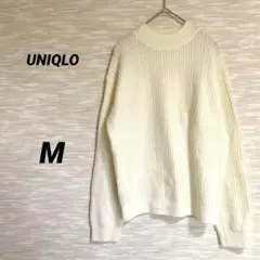 UNIQLO ライトスフレヤーンモックネックセーター【M】オフホワイト 0232