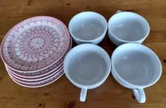 Franc francスープカップ 4客 & ケーキ皿 5枚