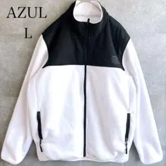 アズールバイマウジー　ボアブルゾン　スタンドカラー　モノトーン　L 白　黒