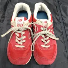 (429) New Balance 574 レッド スニーカー