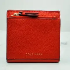 【極美品】COLE HAAN 二つ折り財布 レッド レザー