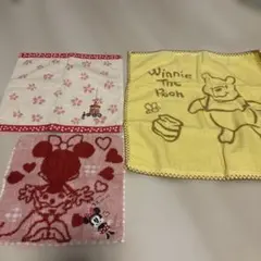 ミニーマウス＆くまのプーさんタオルセット （3枚セット）