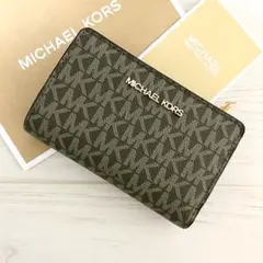 新品 MICHAEL KORS 折り財布 カーキ グリーン 二つ折り財布
