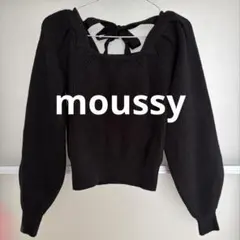 MOUSSY バックリボン ニット ブラック