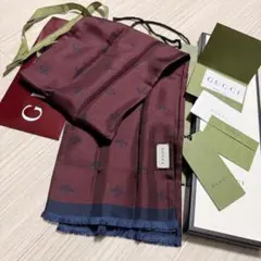 新品✨GUCCIシルクストール✨箱紙袋セット❗️グッチマフラー