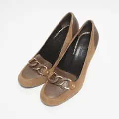 【美品】コールハーン パンプス ハイヒール スエード チェーン 22.5