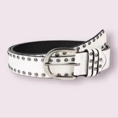 ホワイト　スタッズベルト　スケーターベルト　y2k bigboy