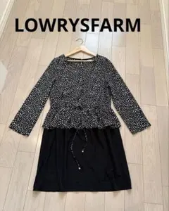 【本日限定‼️値下げ 】 LOWRYSFARM∕ レオパード柄ペプラムチュニック黒