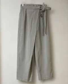 UNITED ARROWS ラップ風 ワイドパンツ ベージュ ウエストリボン38