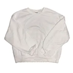 ホワイト クルーネックスウェット