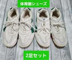 体育館シューズ 26cm、25.5cm 2足セット ホワイト/グリーン