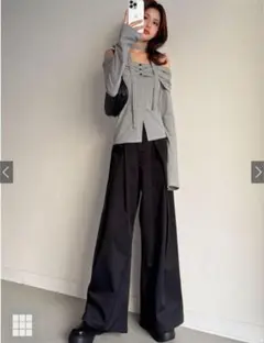 グレイル　ワイドタックツイルパンツ