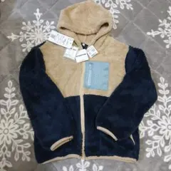 フリースボアジャケット 130cm ベージュ/ネイビー