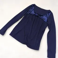 COMME CA ISM ネイビー長袖トップス Mこ